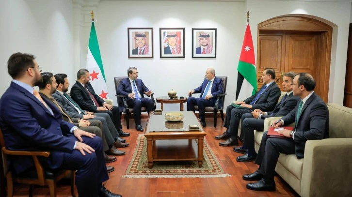  وزير الخارجية والمغتربين السيد اسعد حسن الشيباني  يلتقي وزير خارجية المملكة الأردنية الهاشمية 