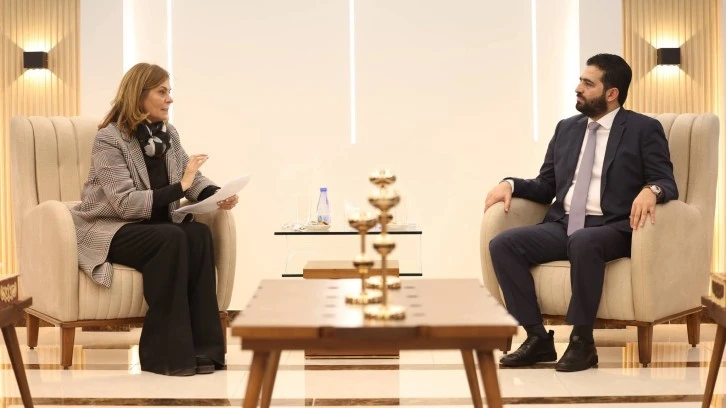 وزير الداخلية المهندس  انس خطاب يستقبل وزيرة الشؤون الاجتماعية والعمل 