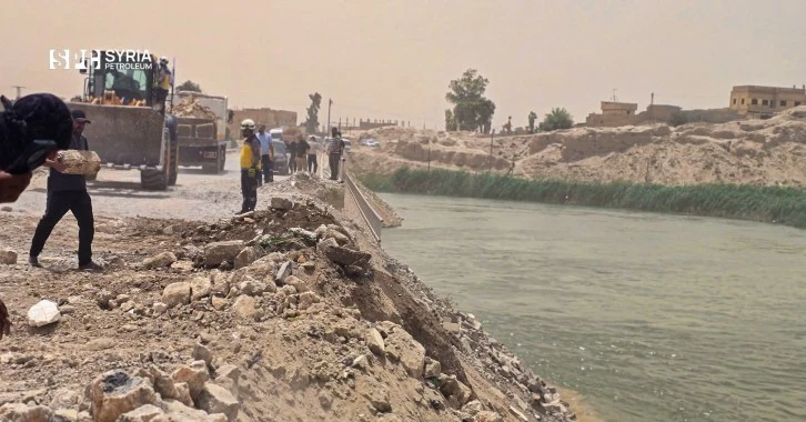 مشاركة السورية للبترول والشركات العاملة دعم جسر العشارة بدير الزور
