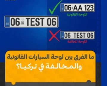 تركيا تبدأ تطبيق حظر لوحات السيارات غير المطابقة اعتباراً من 1 أبريل 2026