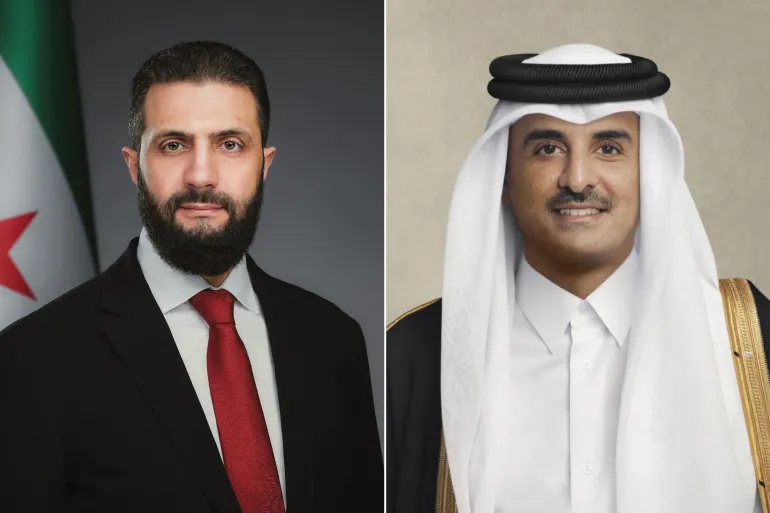 الرئيس الشرع يبحث مع أمير قطر العدوان الإيراني على دول الخليج