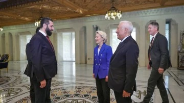 السيد الرئيس احمد الشرع يستقبل رئيس المجلس الأوربي ورئيسة المفوضية 