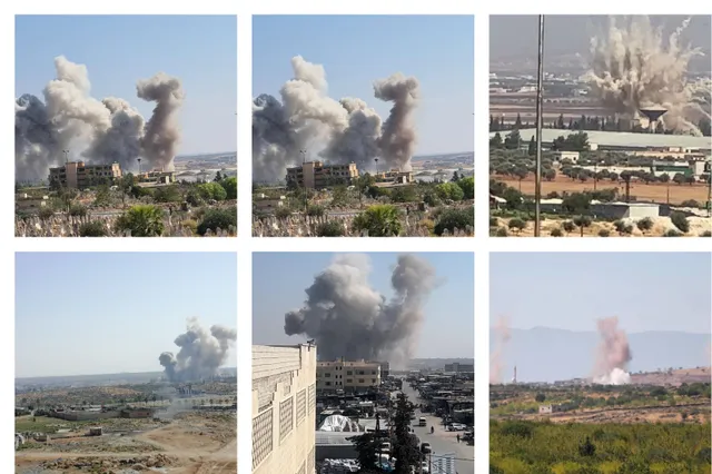 غارات جوية روسية عنيفة بصواريخ ارتجاجية تستهدف أطراف مدينة إدلب